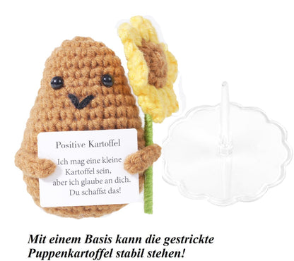 Wobequ Positive Kartoffel Pocket Hug, Kreative Strickwolle Kartoffel Puppe Kleine Glücksbringer, Beste Mutmacher Geschenk