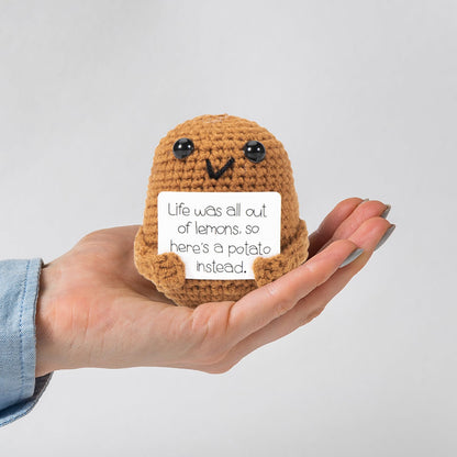 XBOCMY Pocket Hug Positive Kartoffel, Kreative Strickwolle Kartoffel Puppe, Mutmacher Geschenk, Gute Besserung Geschenk
