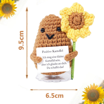 Wobequ Positive Kartoffel Pocket Hug, Kreative Strickwolle Kartoffel Puppe Kleine Glücksbringer, Beste Mutmacher Geschenk