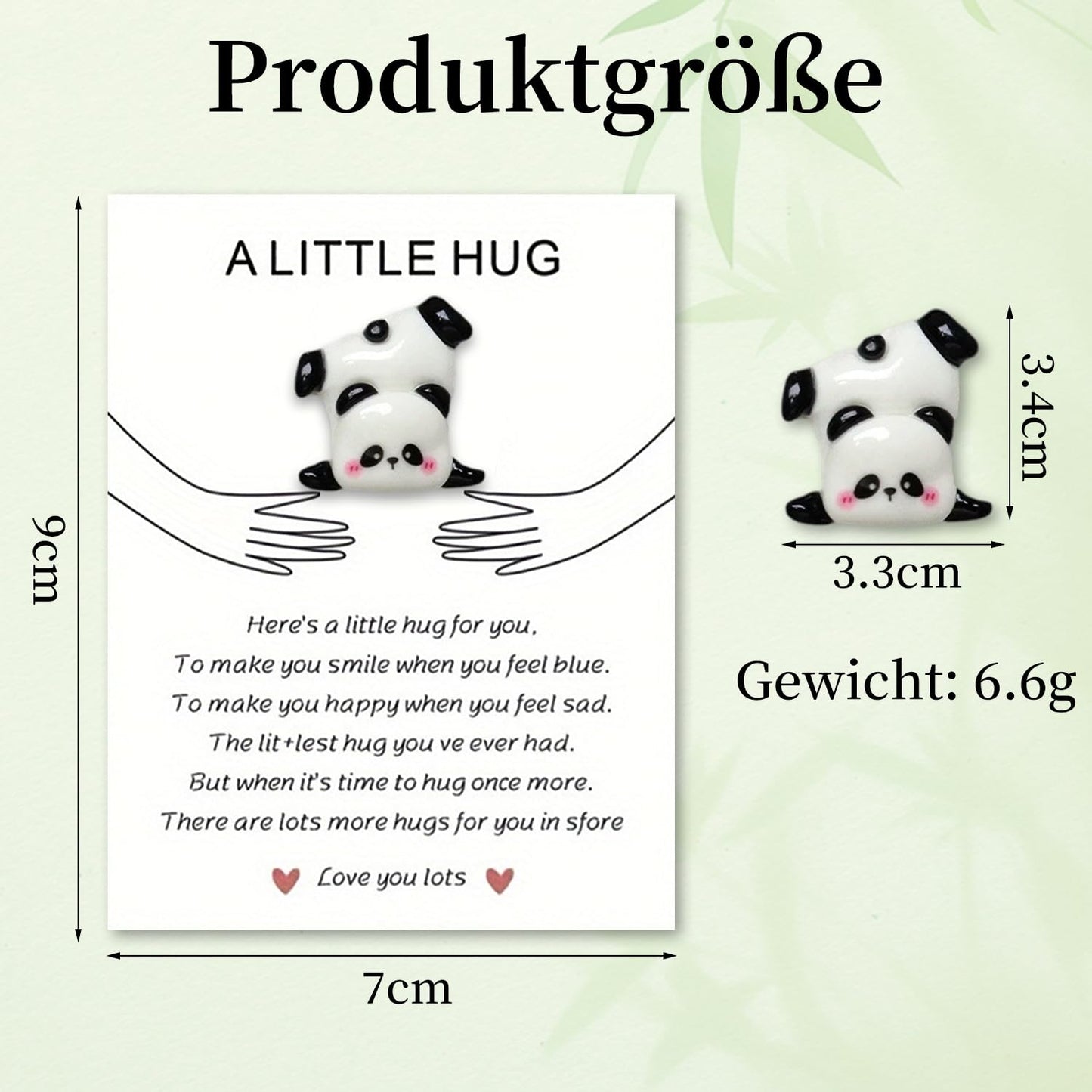 Pocket Hug Panda Glücksbringer Panda Pocket Hug Kleine Geschenk für Frauen Aufmunterung Geschenke Trost Geschenke Pocket