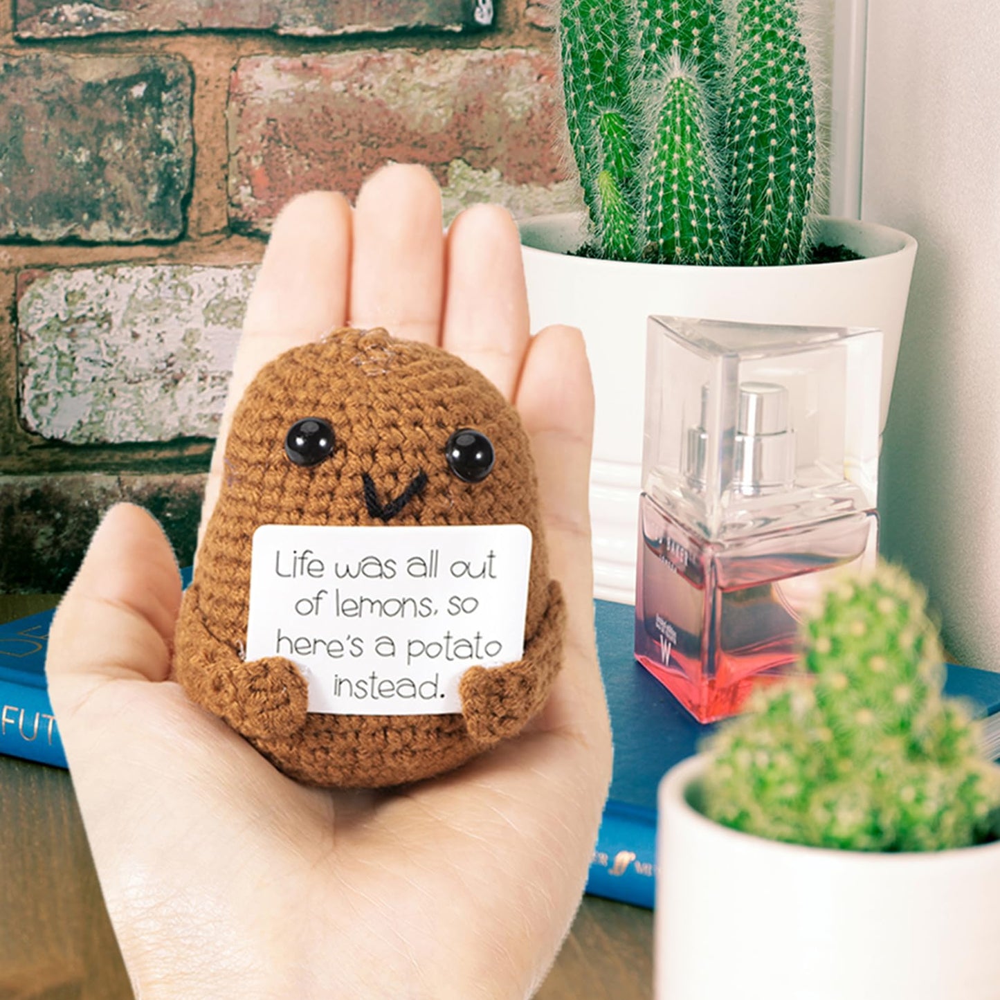 XBOCMY Pocket Hug Positive Kartoffel, Kreative Strickwolle Kartoffel Puppe, Mutmacher Geschenk, Gute Besserung Geschenk