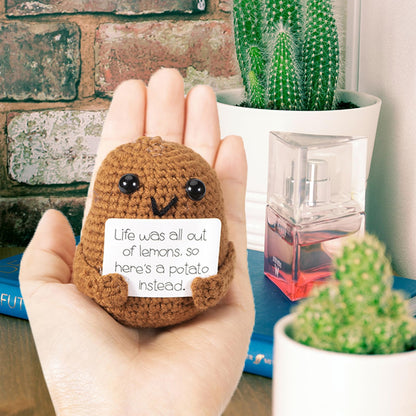 XBOCMY Pocket Hug Positive Kartoffel, Kreative Strickwolle Kartoffel Puppe, Mutmacher Geschenk, Gute Besserung Geschenk