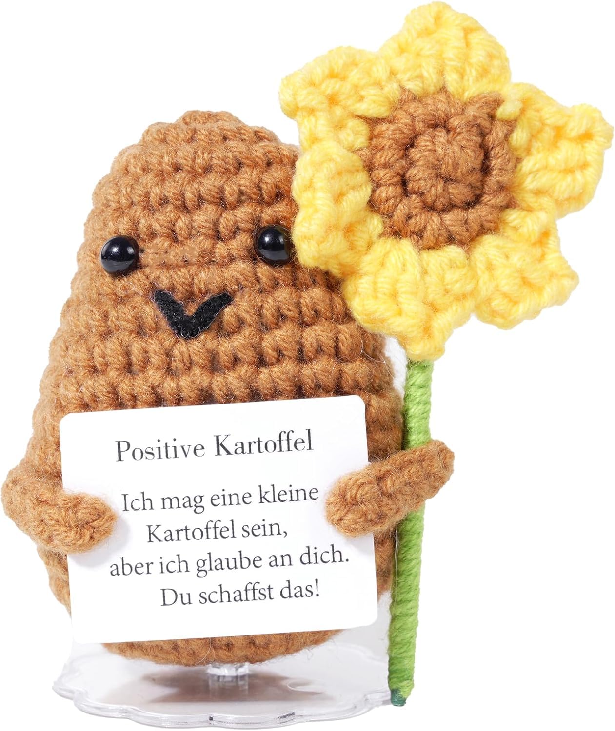 Wobequ Positive Kartoffel Pocket Hug, Kreative Strickwolle Kartoffel Puppe Kleine Glücksbringer, Beste Mutmacher Geschenk
