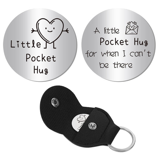 CREATCABIN Little Pocket Hug Token Long Distance Relationship Gift Inspirierende Doppelseitige Münze Inspirierende Geschenke