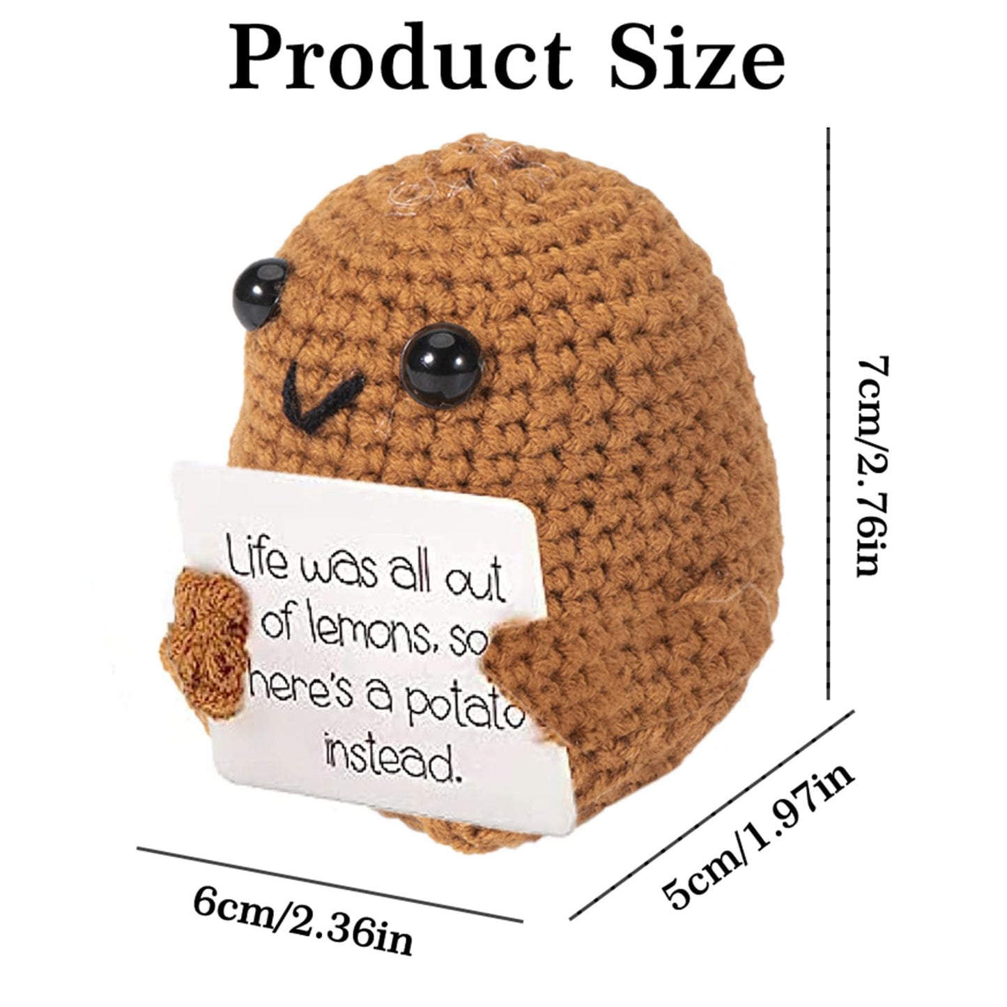XBOCMY Pocket Hug Positive Kartoffel, Kreative Strickwolle Kartoffel Puppe, Mutmacher Geschenk, Gute Besserung Geschenk