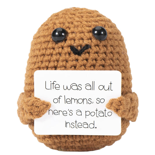 XBOCMY Pocket Hug Positive Kartoffel, Kreative Strickwolle Kartoffel Puppe, Mutmacher Geschenk, Gute Besserung Geschenk