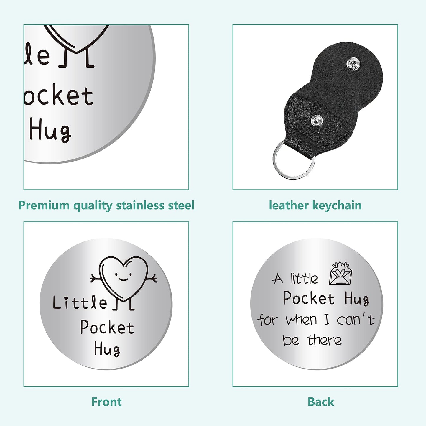 CREATCABIN Little Pocket Hug Token Long Distance Relationship Gift Inspirierende Doppelseitige Münze Inspirierende Geschenke