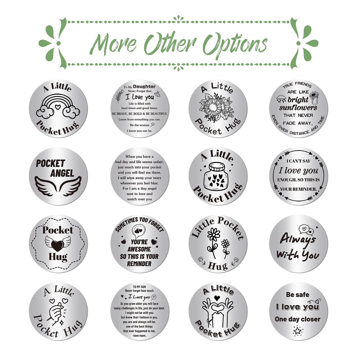 CREATCABIN Little Pocket Hug Token Long Distance Relationship Gift Inspirierende Doppelseitige Münze Inspirierende Geschenke
