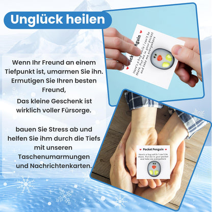 GADITIEK Pocket Penguin Hug, Taschenumarmung Niedlich Eine Taschen Pinguin Umarmung mit Ermutigend Grußkarte