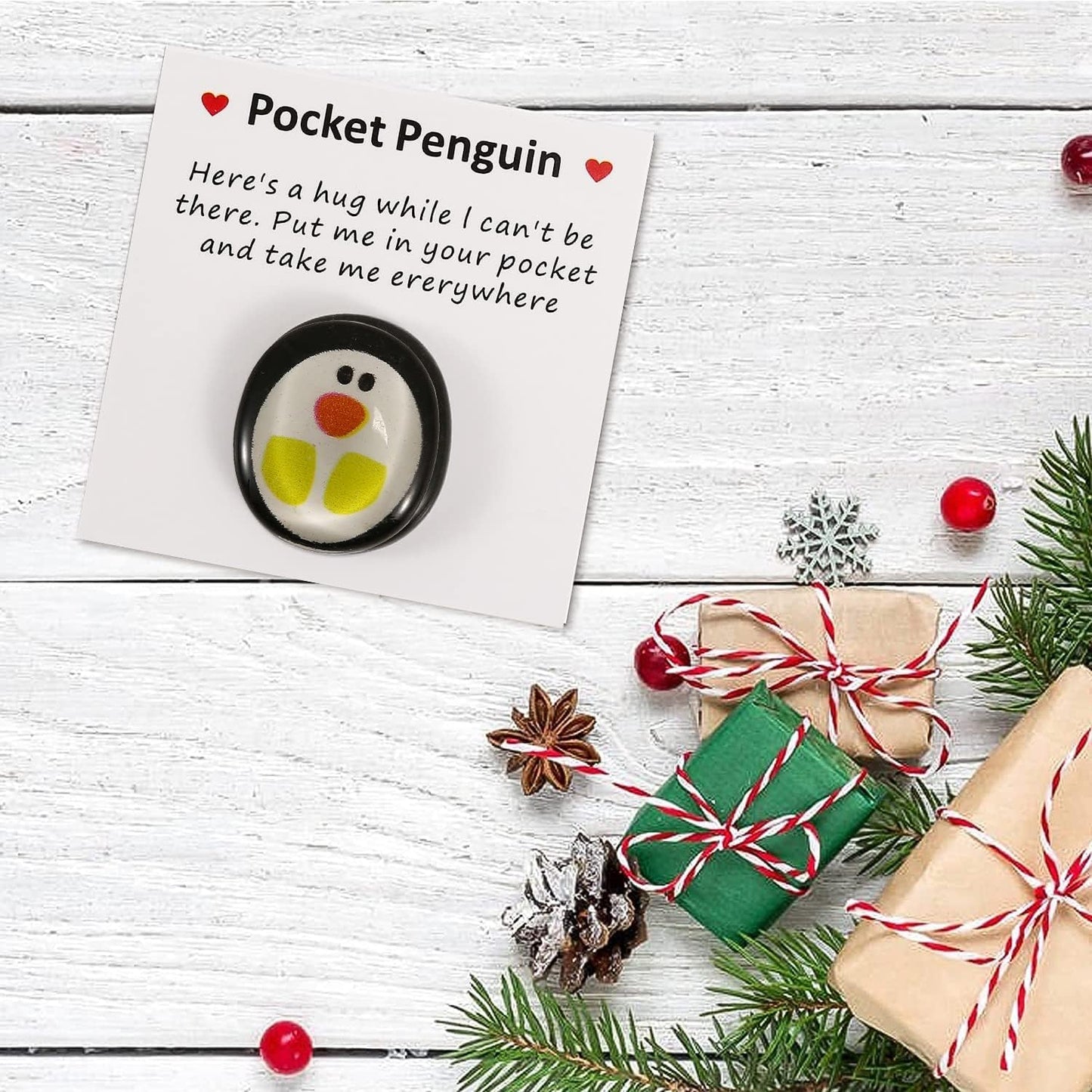 ARVOV Pocket Penguin Hug, Pinguin Geschenk, Pinguine Kleine Umarmung, Ermutigende Geschenke, Trost Geschenke, Get Well Soon Gift