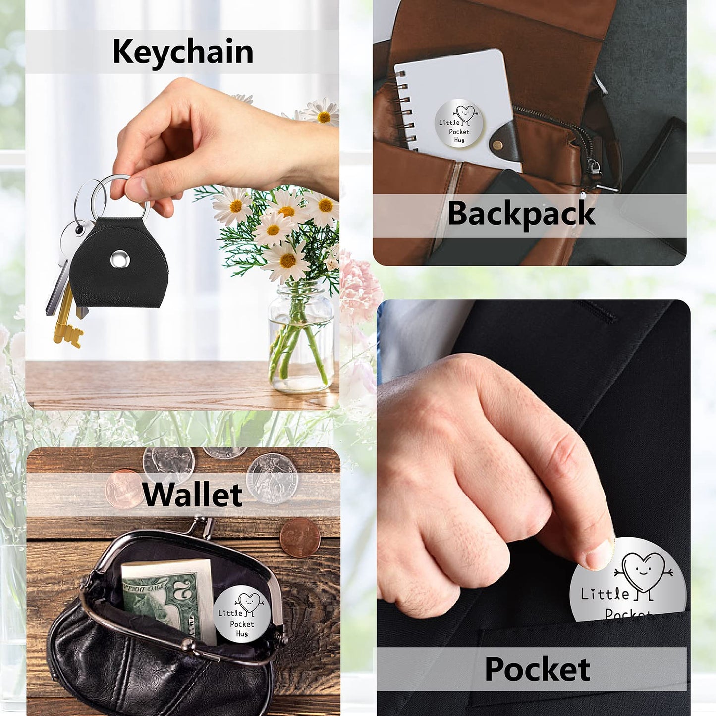 CREATCABIN Little Pocket Hug Token Long Distance Relationship Gift Inspirierende Doppelseitige Münze Inspirierende Geschenke