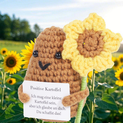 Wobequ Positive Kartoffel Pocket Hug, Kreative Strickwolle Kartoffel Puppe Kleine Glücksbringer, Beste Mutmacher Geschenk