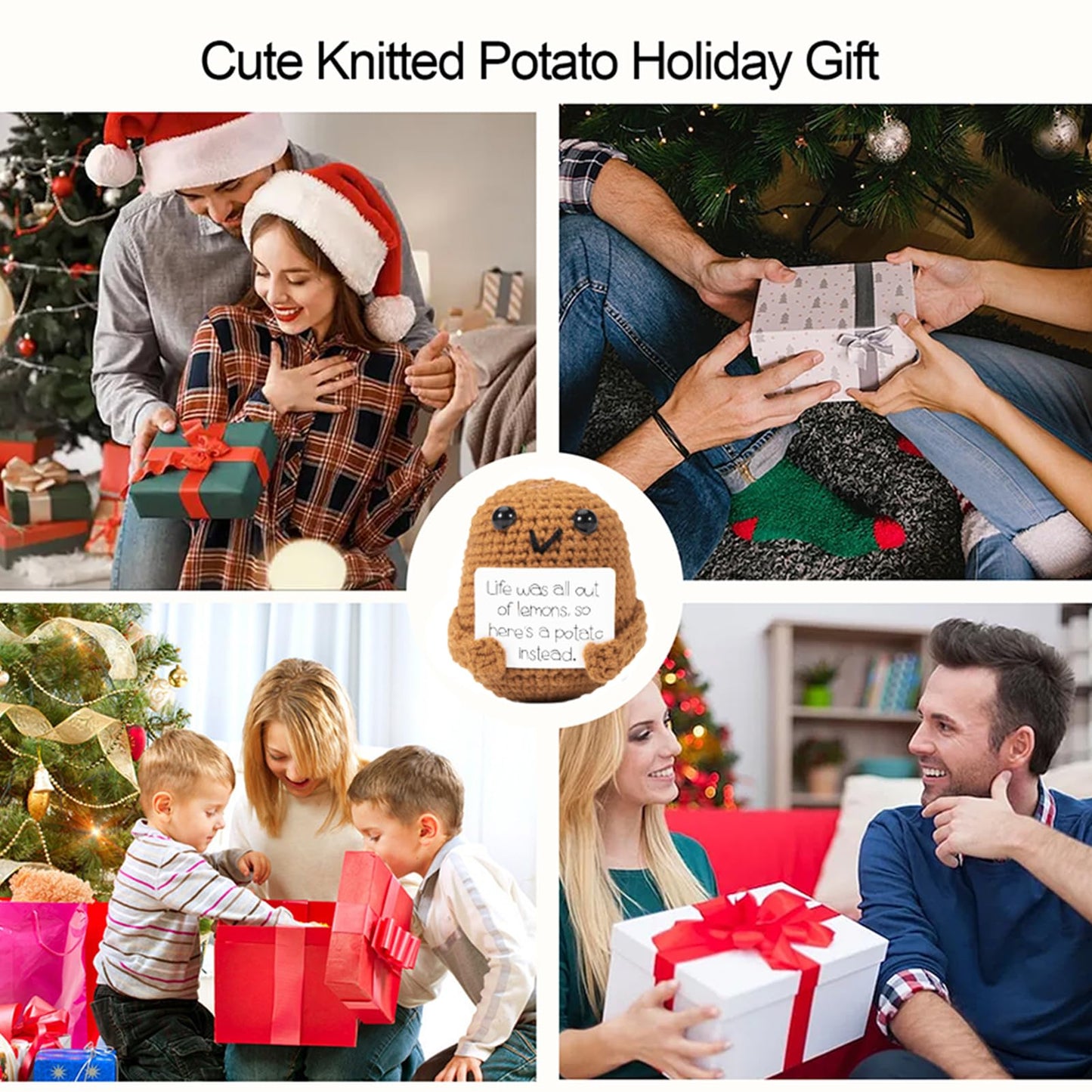 XBOCMY Pocket Hug Positive Kartoffel, Kreative Strickwolle Kartoffel Puppe, Mutmacher Geschenk, Gute Besserung Geschenk